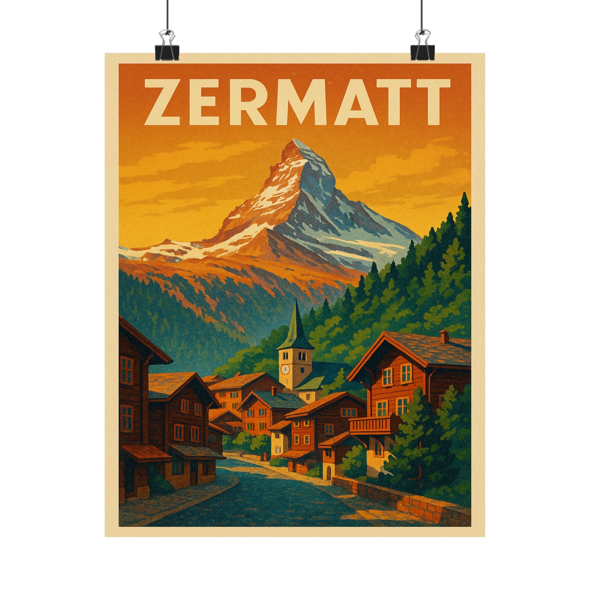 Cityscape Print - Zermatt Matterhorn