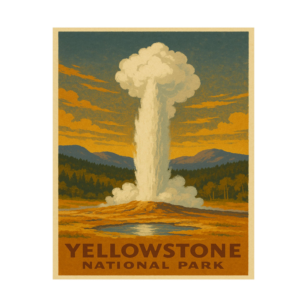 Vertical Print - Yellowstone National Park - Old Faithful