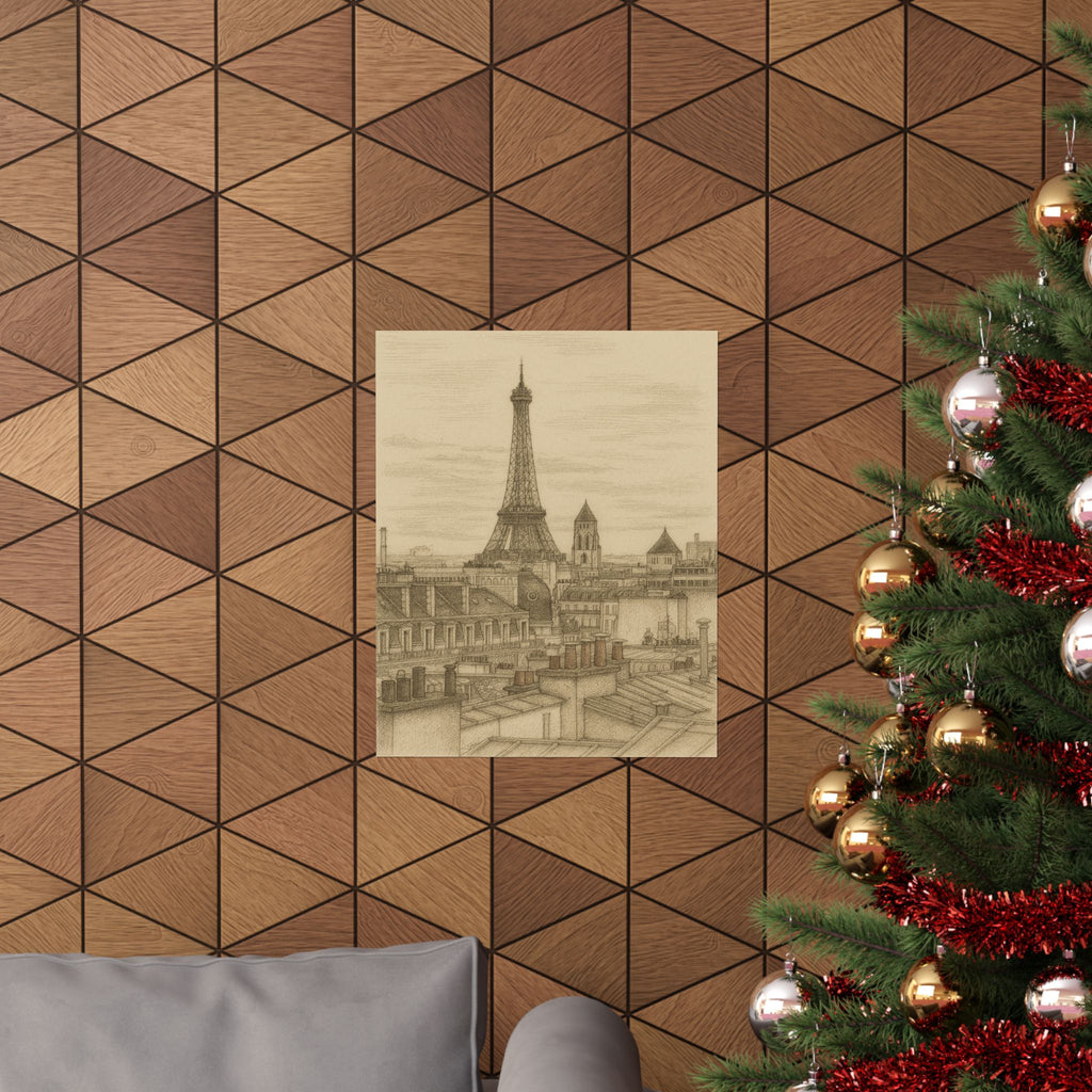 Cityscape Print - Eiffel Tower Sketch