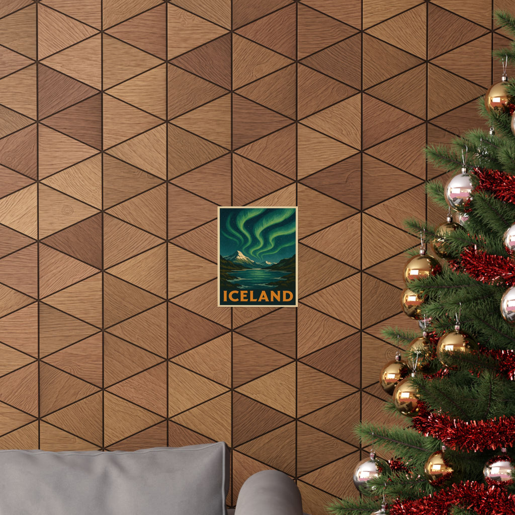 Cityscape Print - Iceland Northern Lights