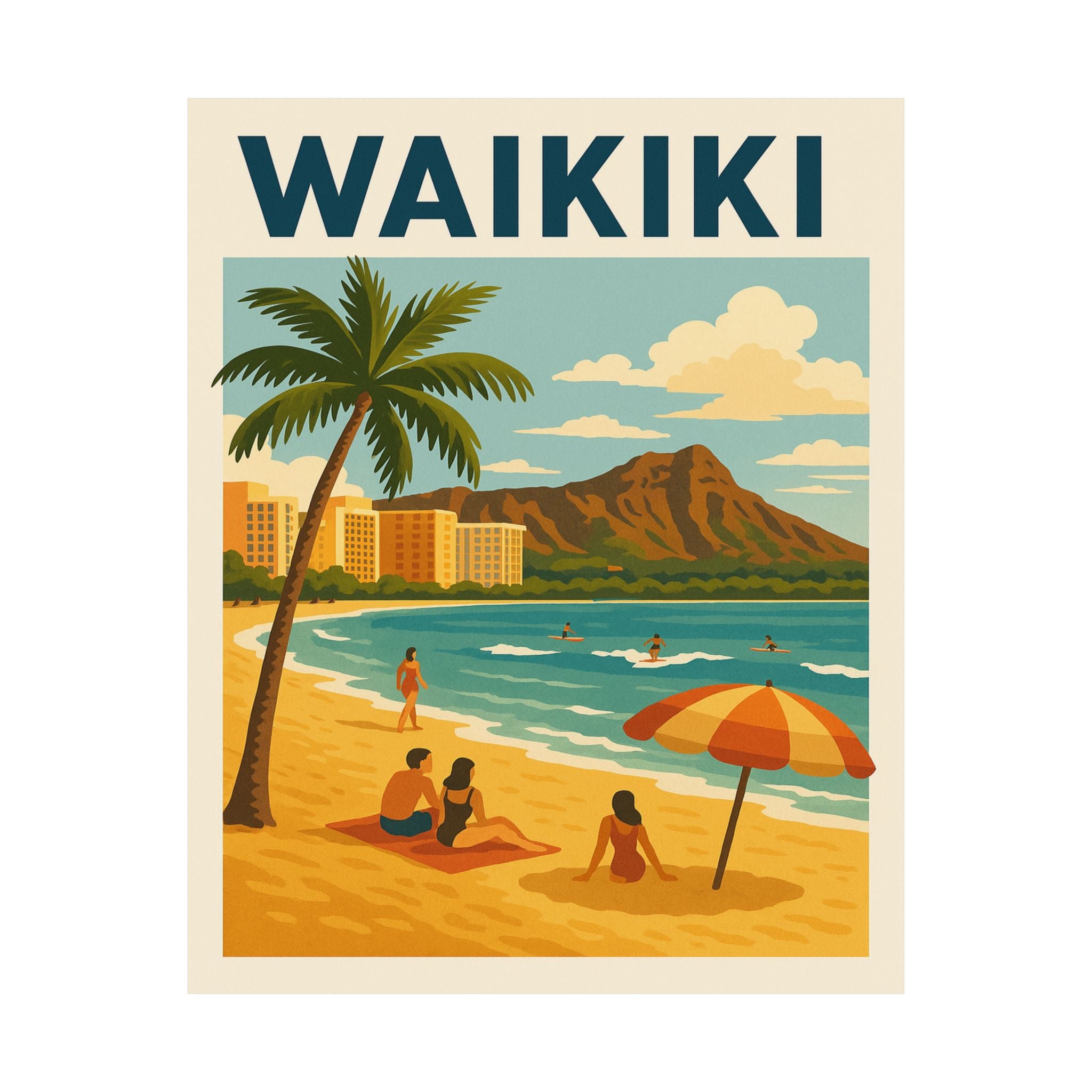 Cityscape Print - Waikiki Beach