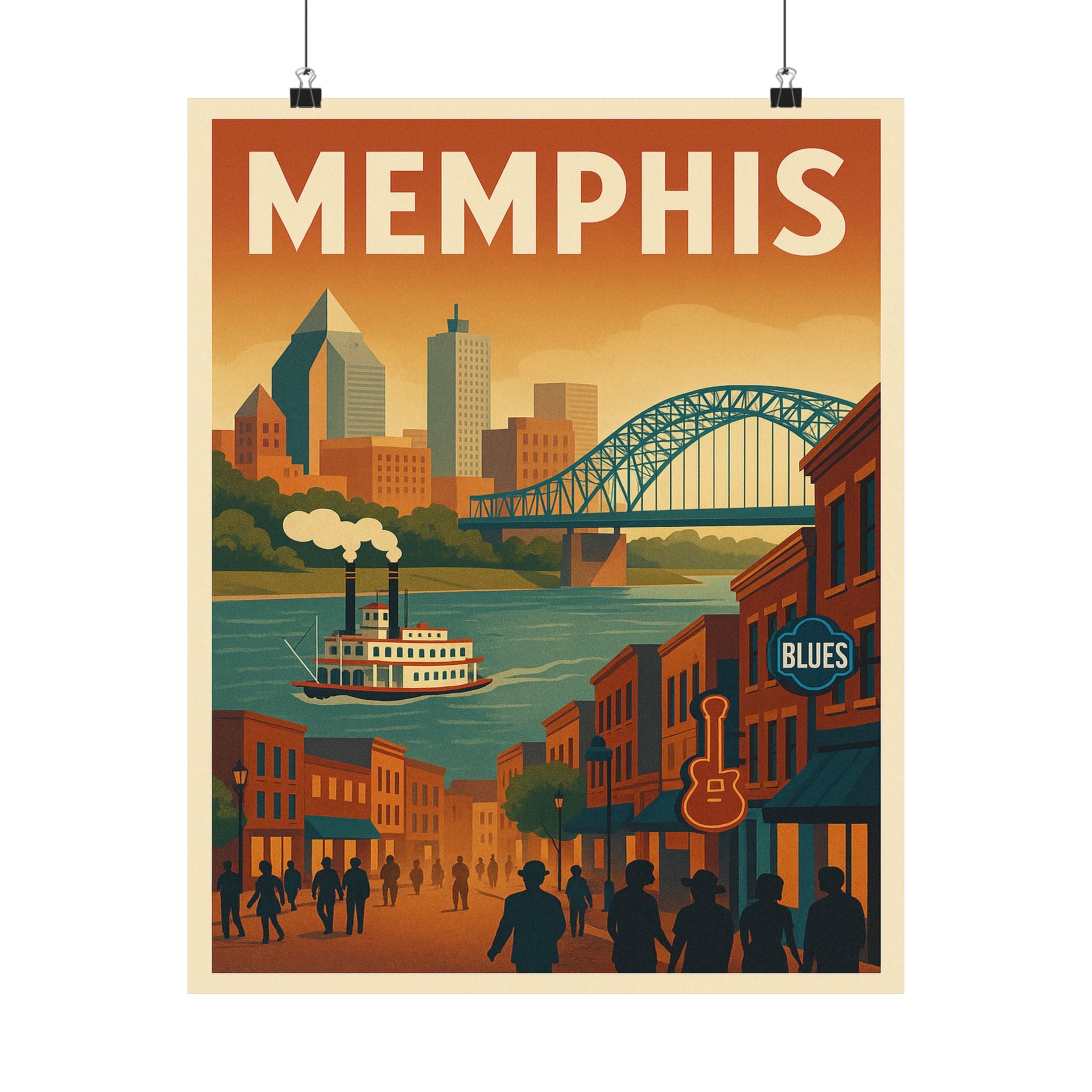 Cityscape Print - Memphis Riverboat