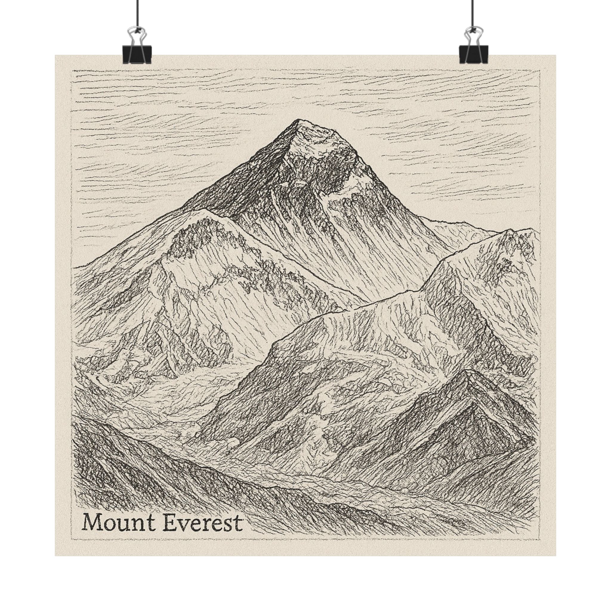 Nature Print - Mount Everest Sketch