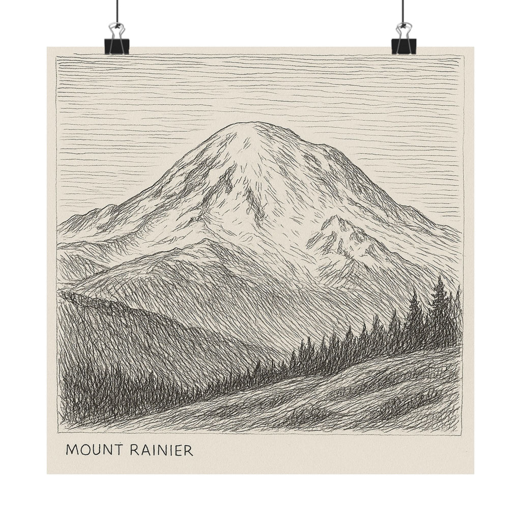 Nature Print - Mount Rainier Sketch