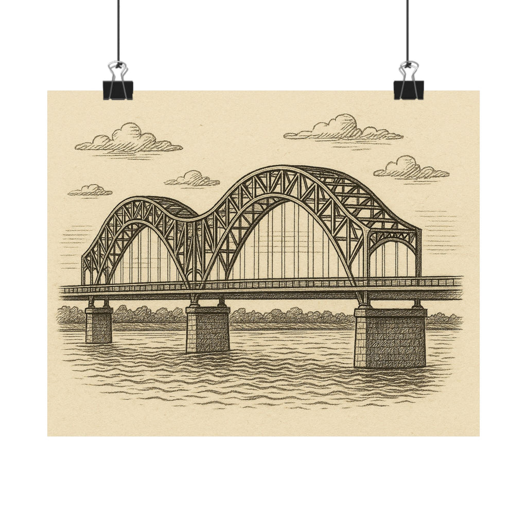 Cityscape Print - Memphis Bridge