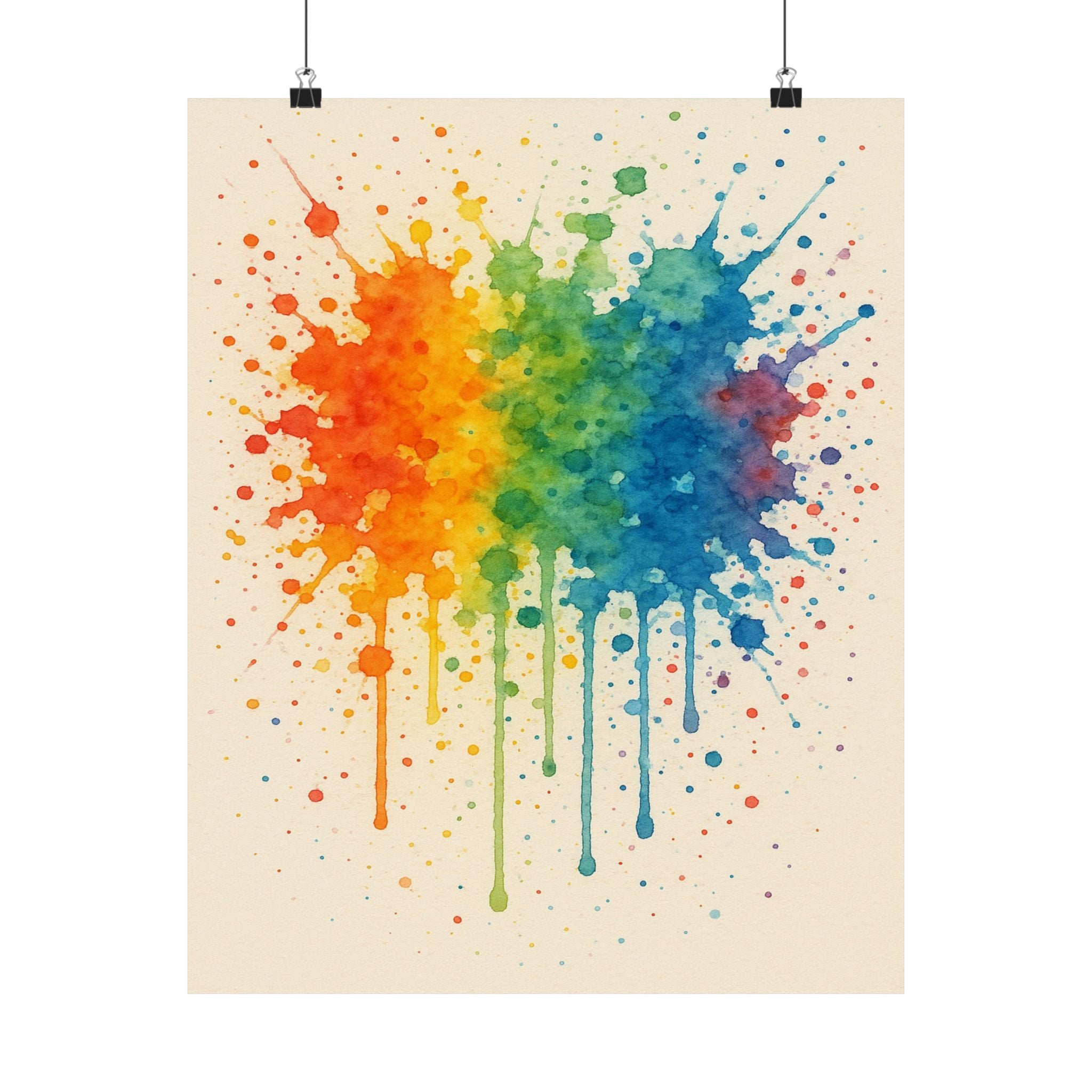 Abstract Print - Rainbow Splatter 1