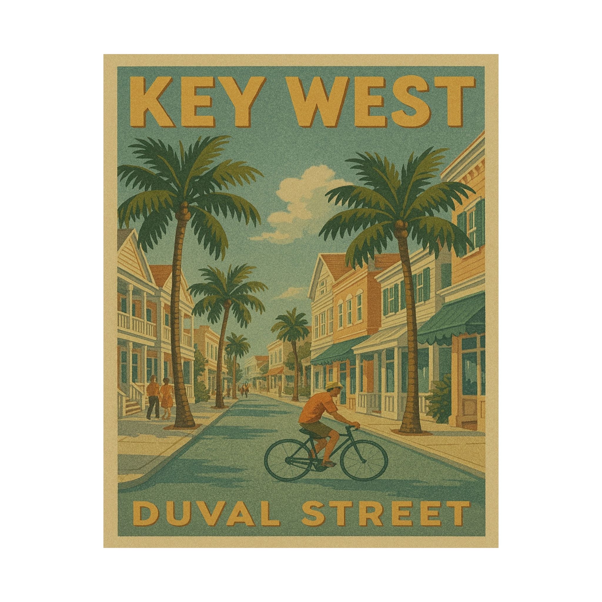 Cityscape Print - Key West Duval Street