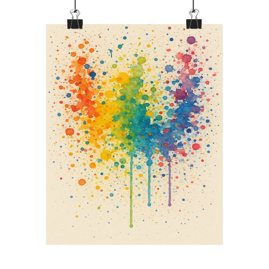 Abstract Print - Rainbow Splatter 2