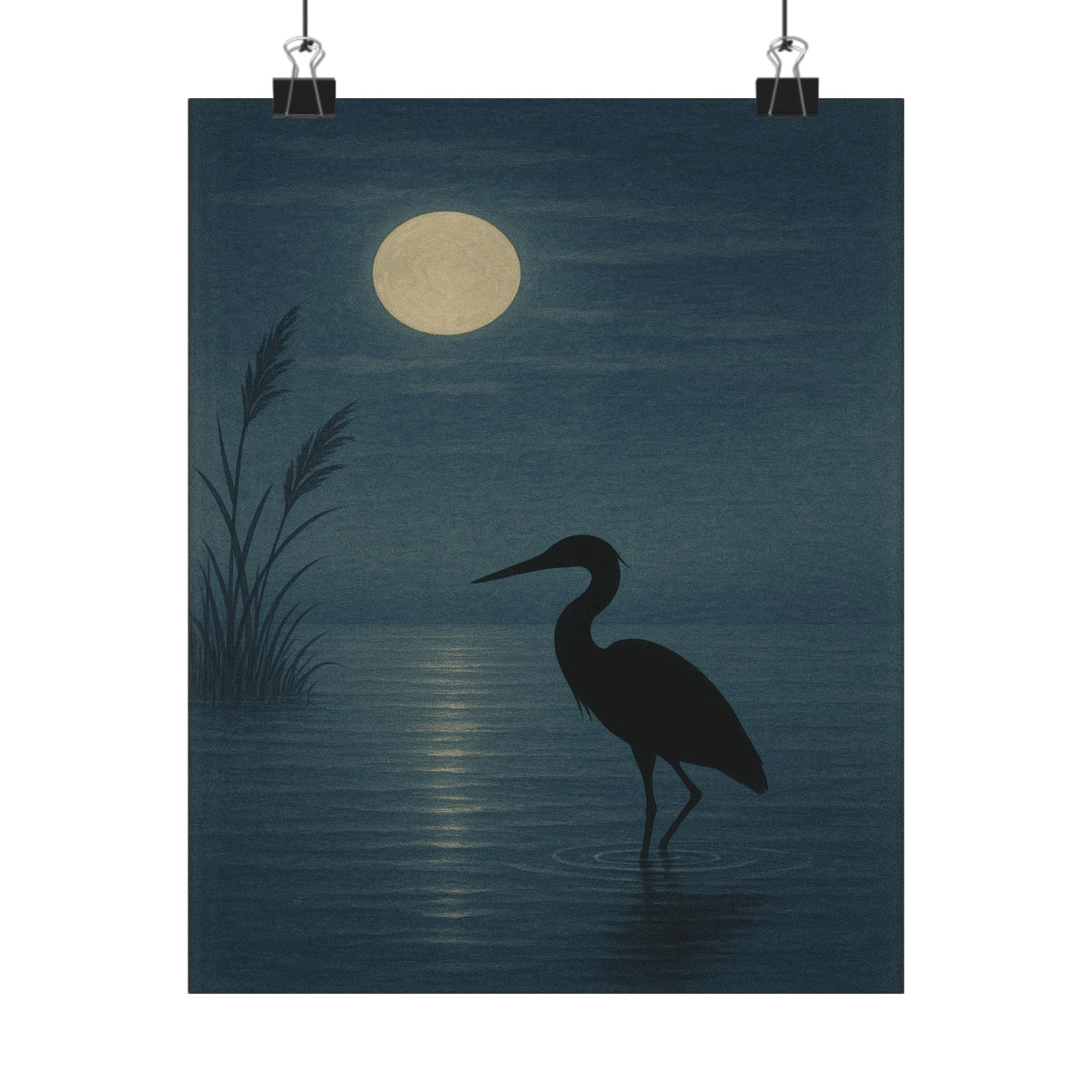 Wildlife Print - Heron in the Moonlight