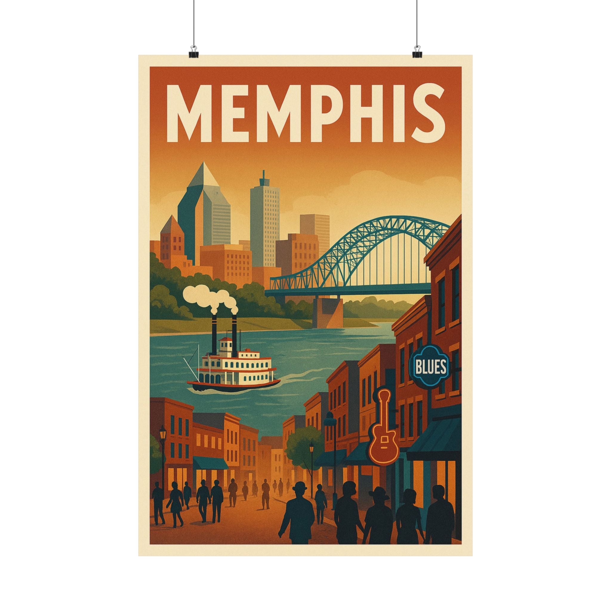 Cityscape Print - Memphis Riverboat