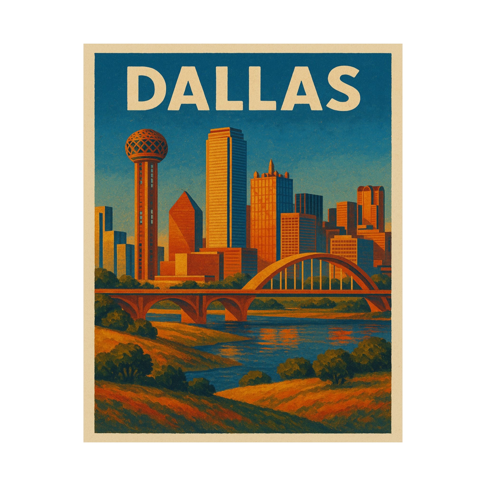 Cityscape Print - Dallas Texas