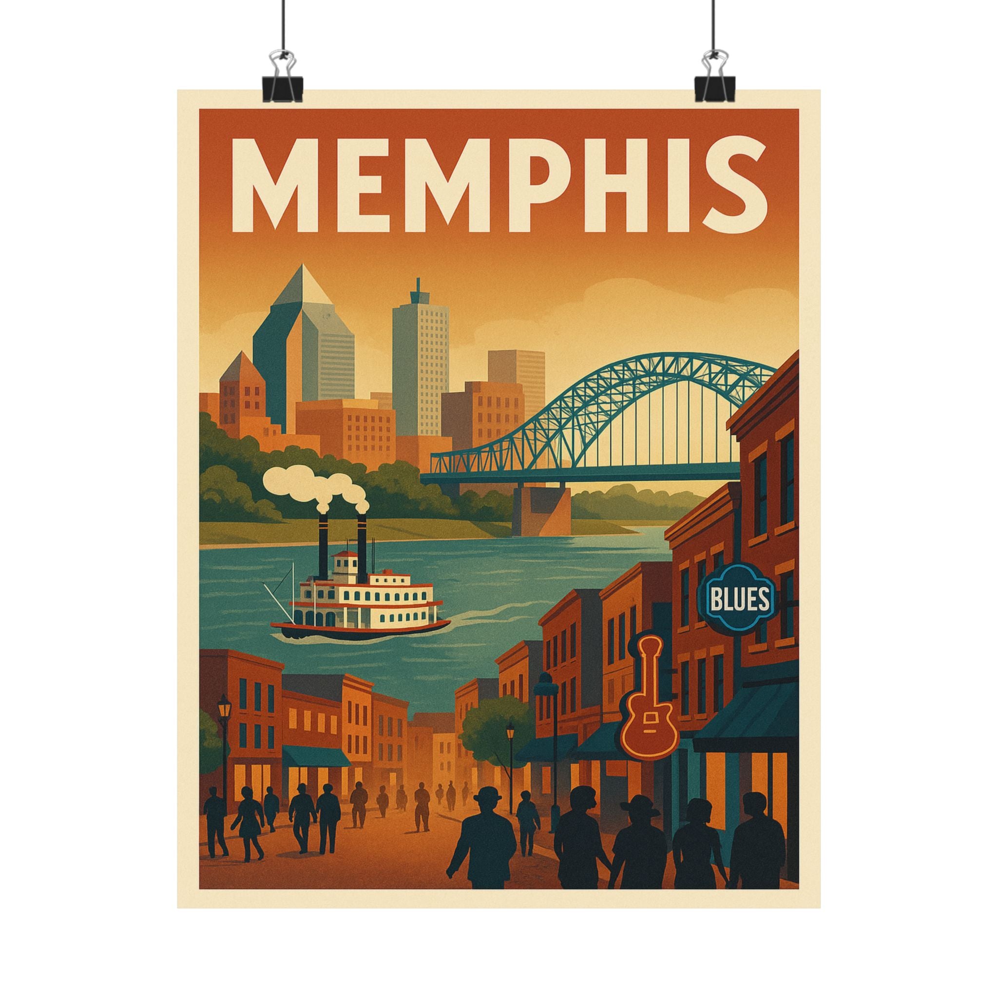 Cityscape Print - Memphis Riverboat