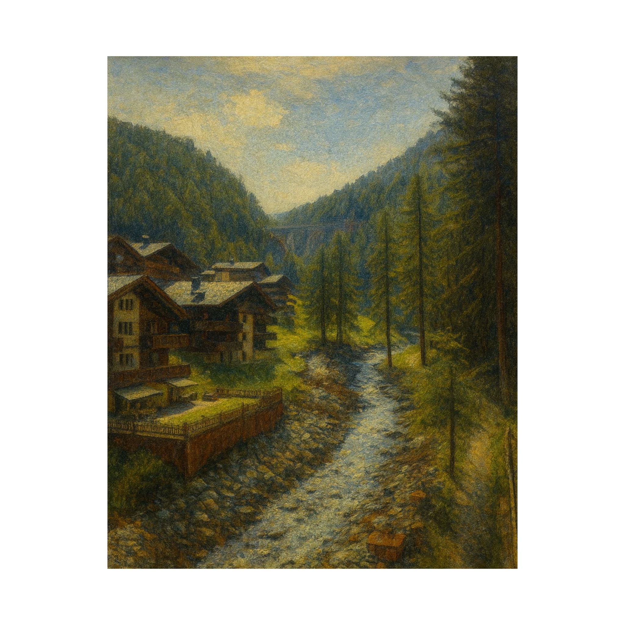 Nature Print - Zermatt Mountainside