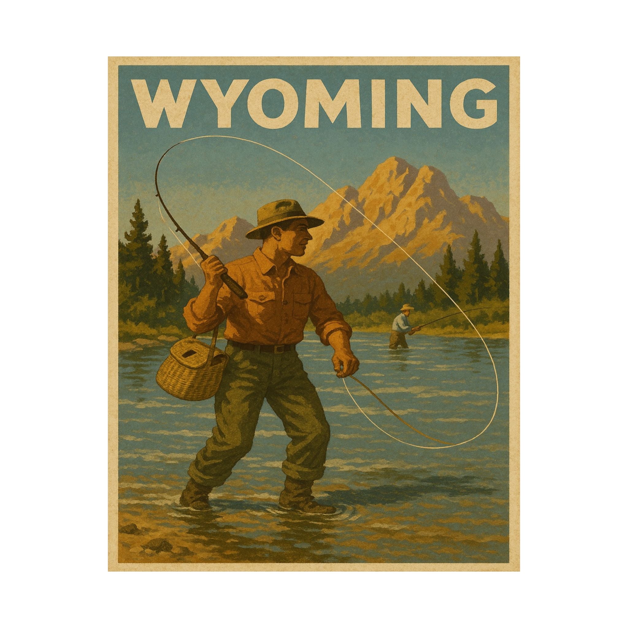 Cityscape Print - Wyoming Fisherman