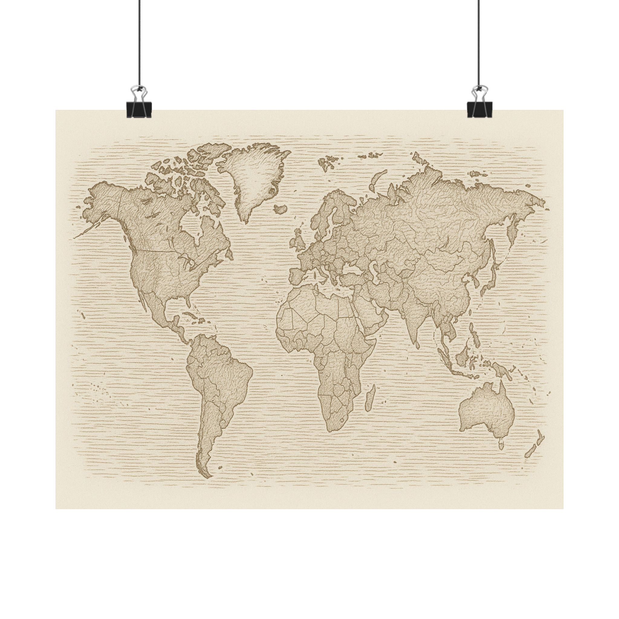 Cityscape Print - World Map Sketch