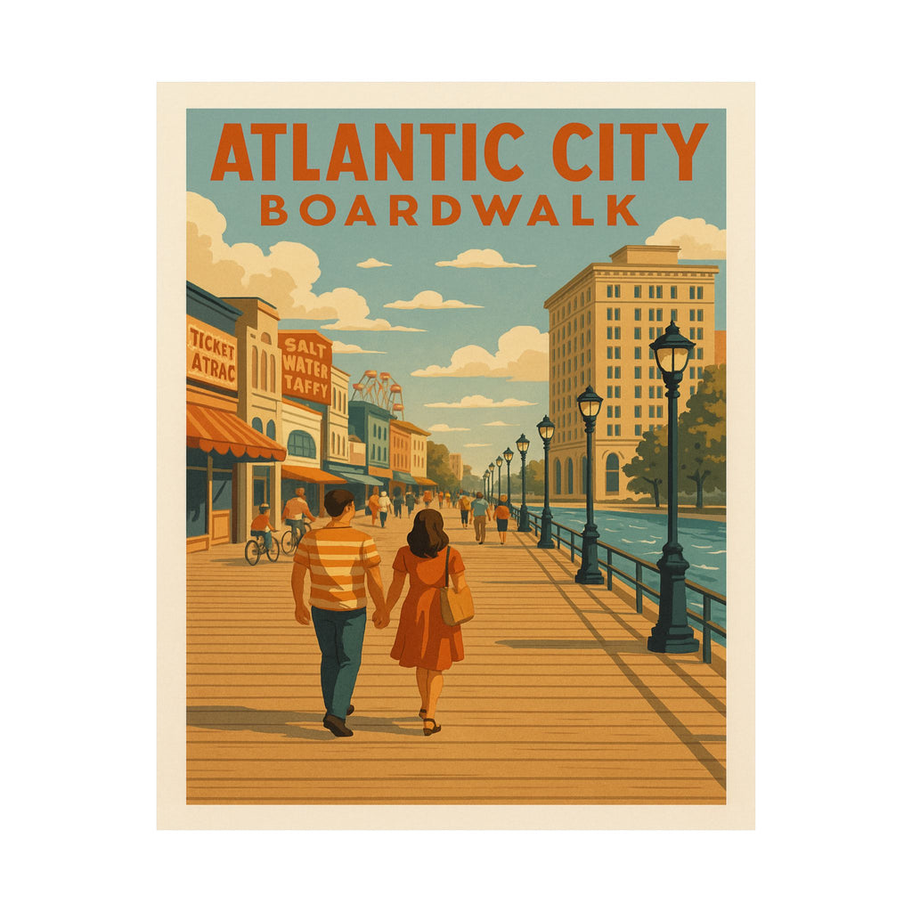 Cityscape Print - Atlantic City Boardwalk