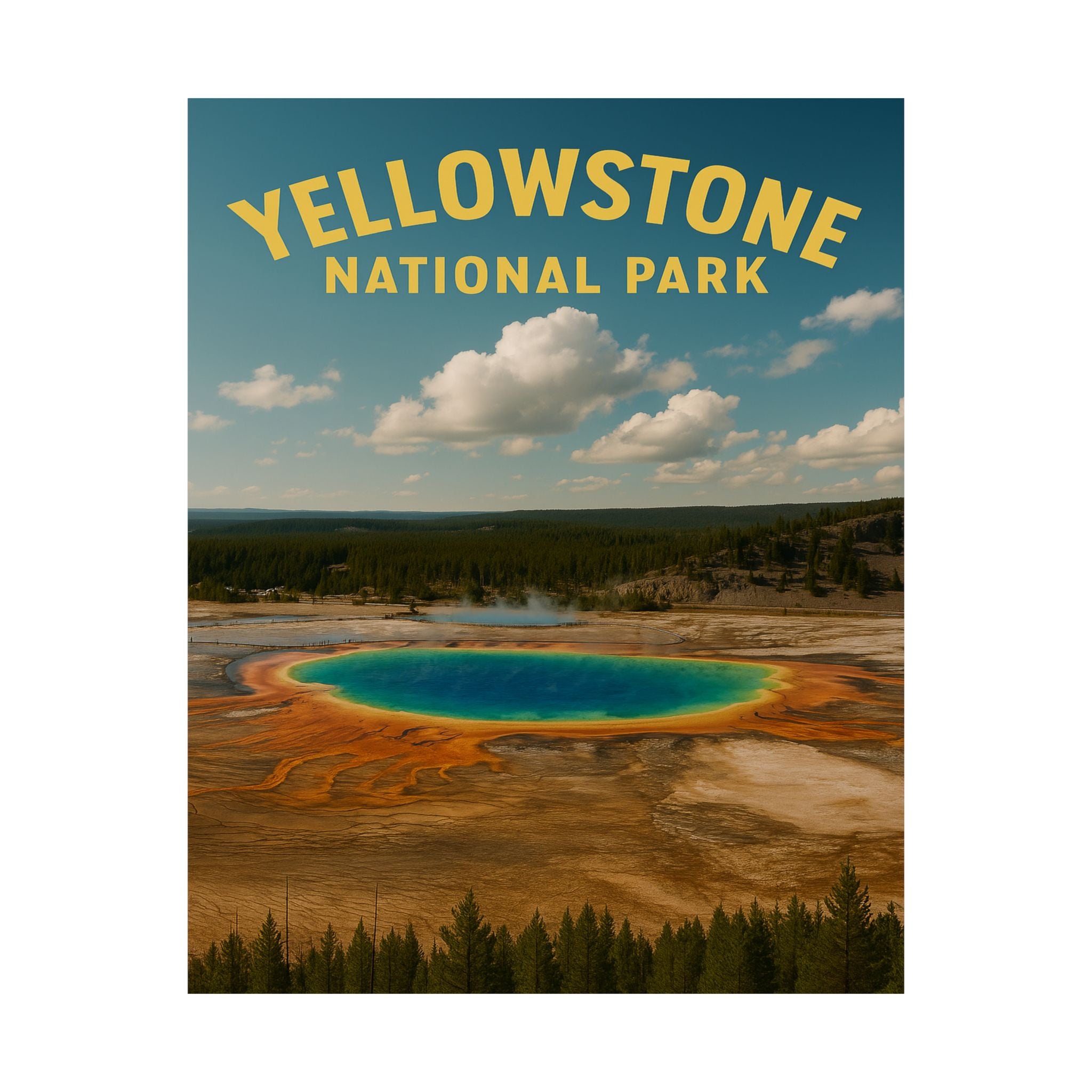 Vertical Print - Yellowstone National Park - Prismatic Lake
