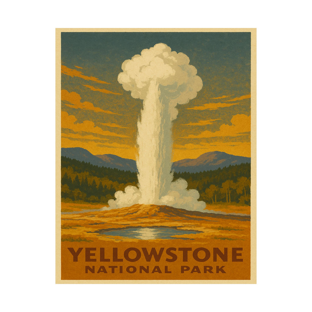 Vertical Print - Yellowstone National Park - Old Faithful