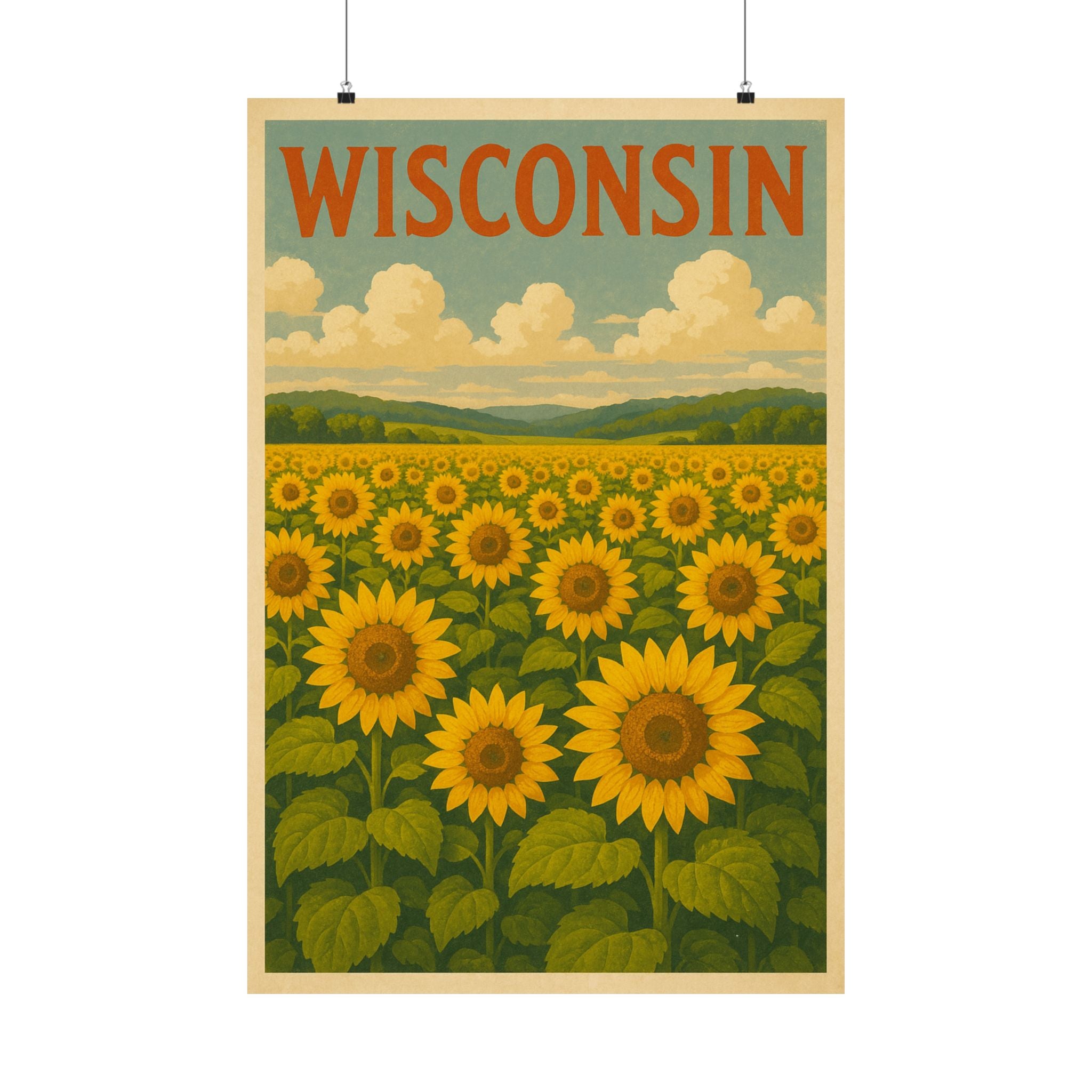 Cityscape Print - Wisconsin Sunflowers
