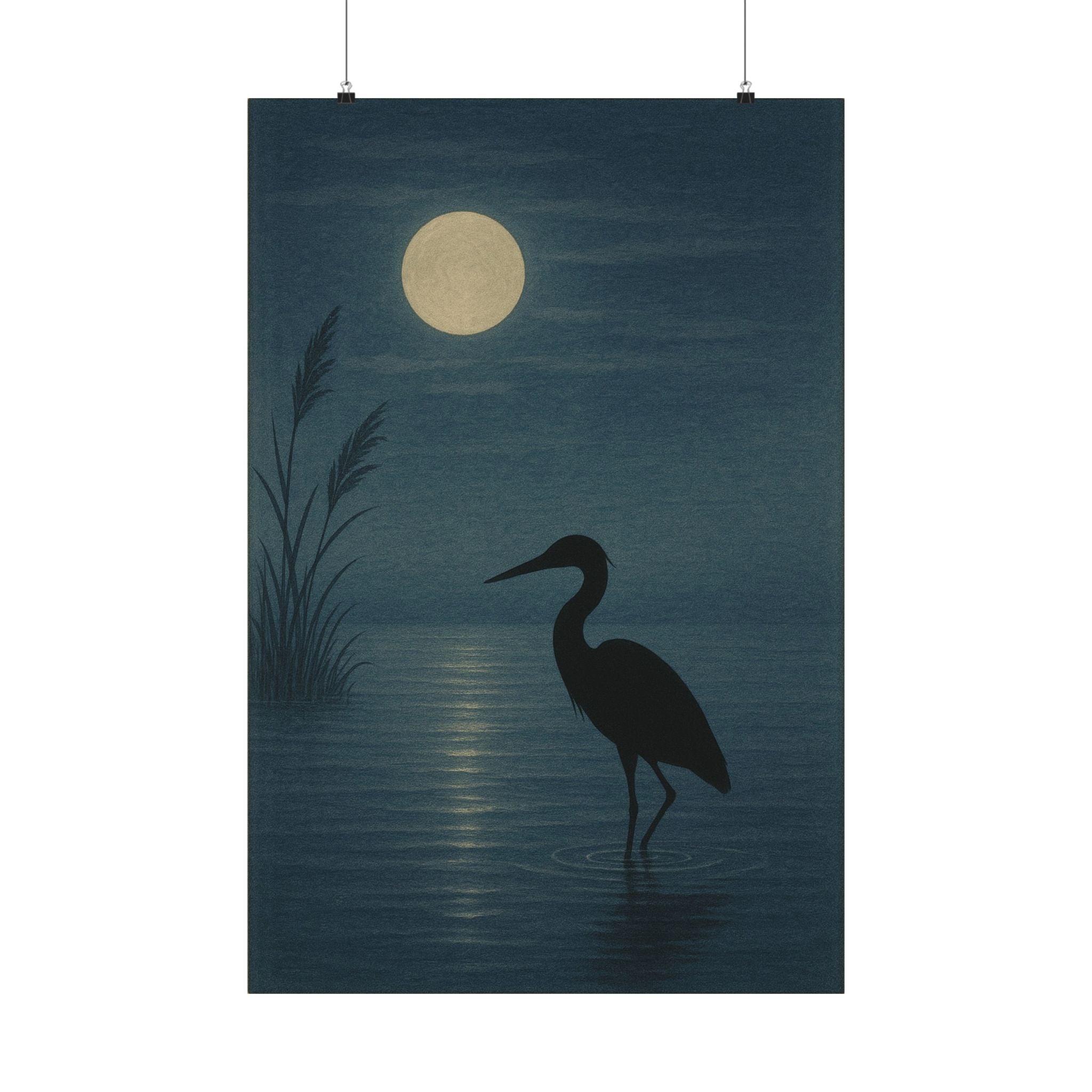 Wildlife Print - Heron in the Moonlight