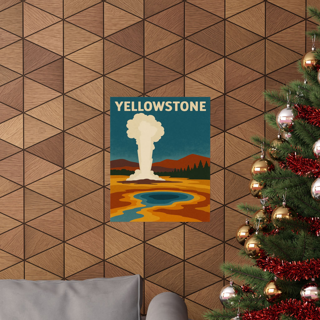 Vertical Print - Yellowstone National Park Prismatic Lake/Old Faithful