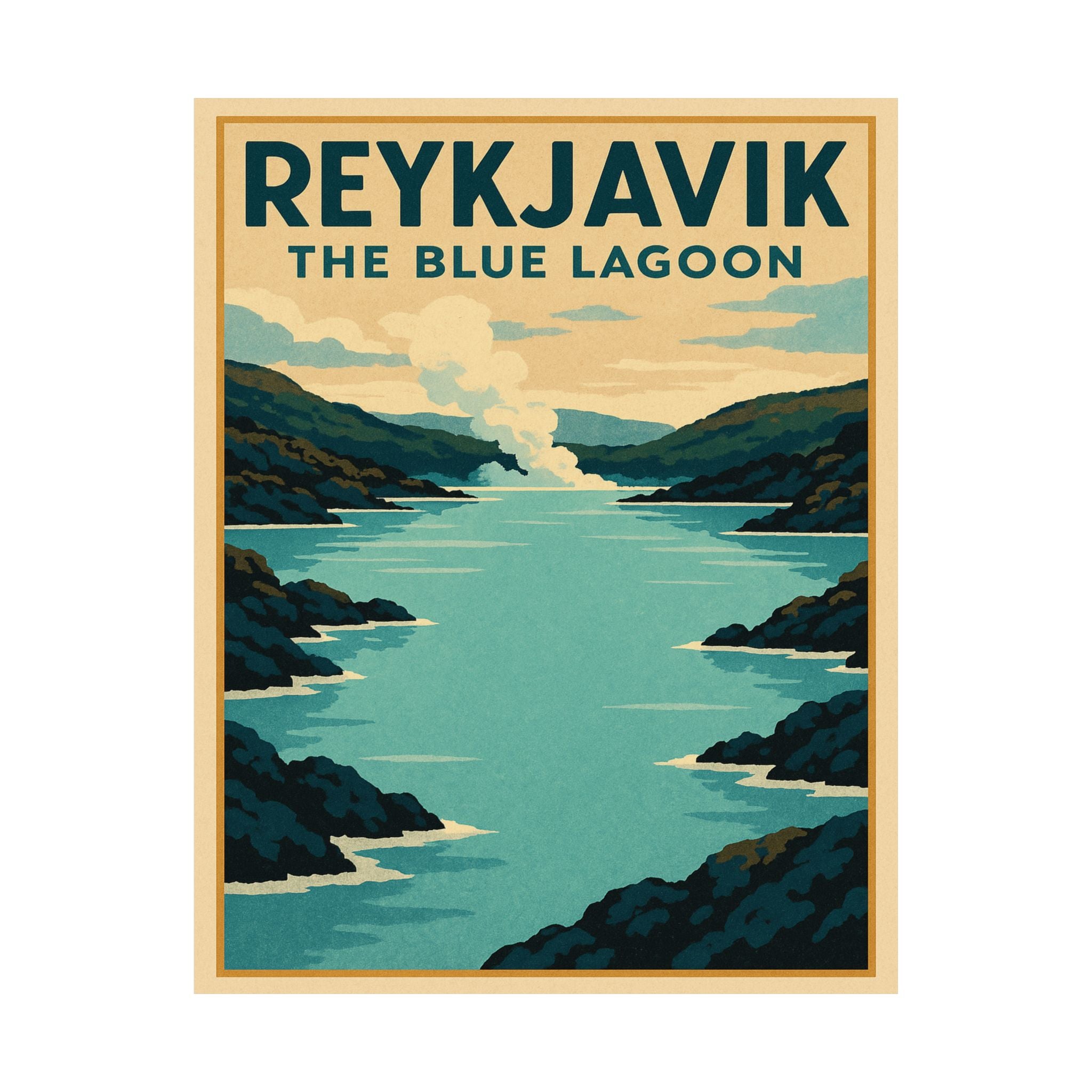 Cityscape Print - Reykjavik Blue Lagoon