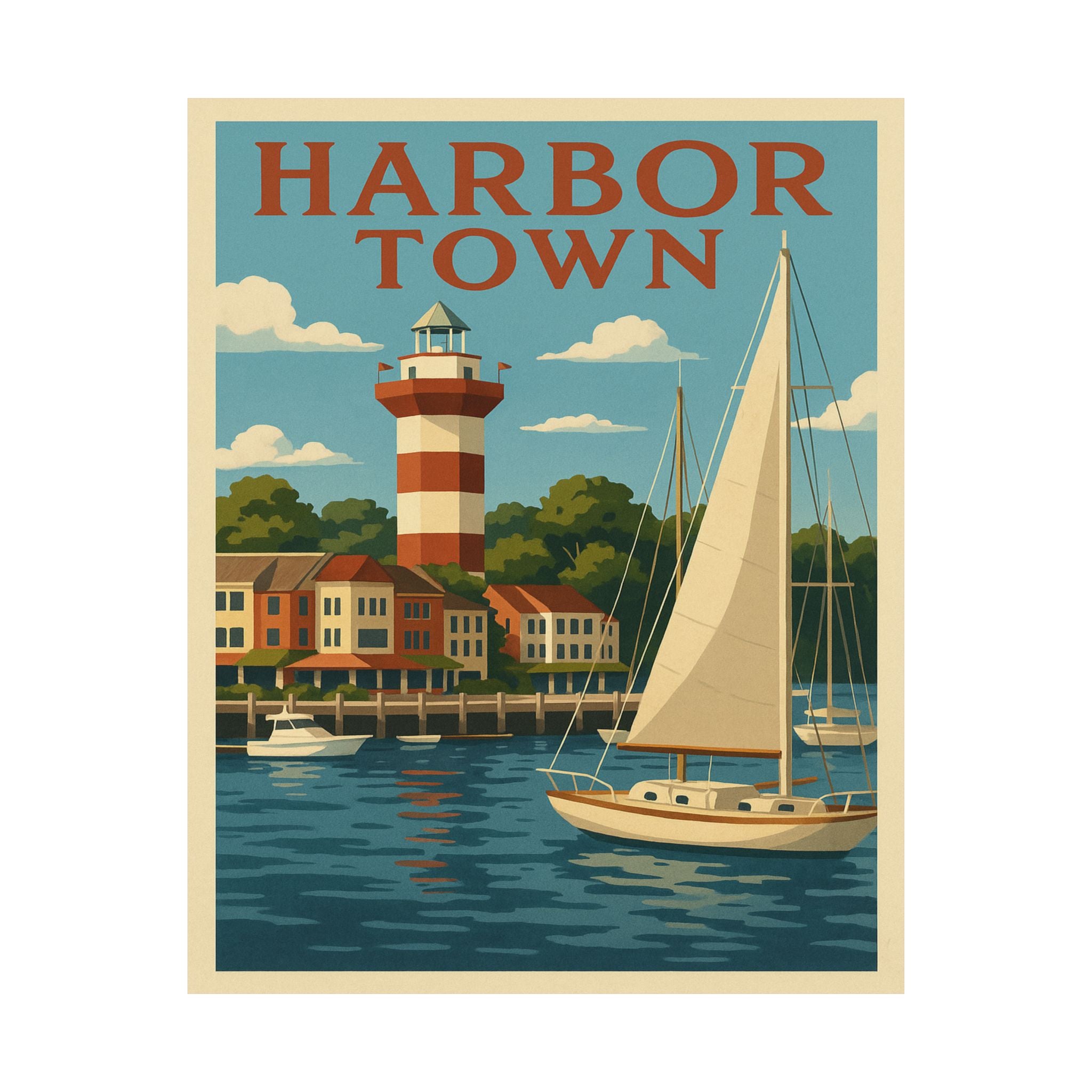 Cityscape Print - Harbor Town