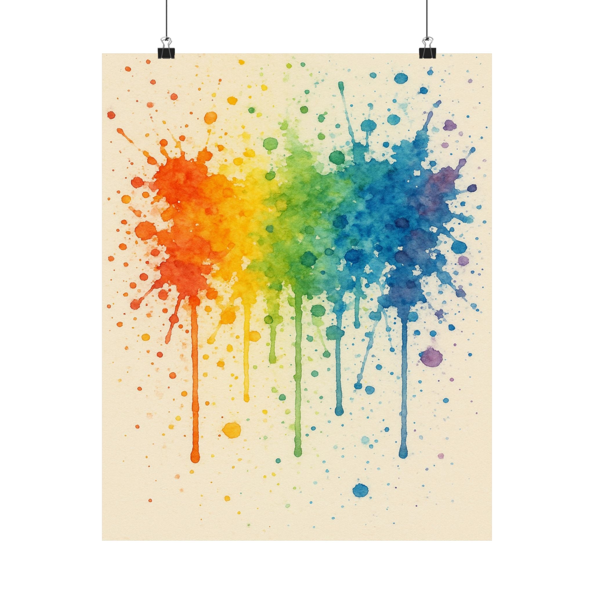 Abstract Print - Rainbow Splatter 3