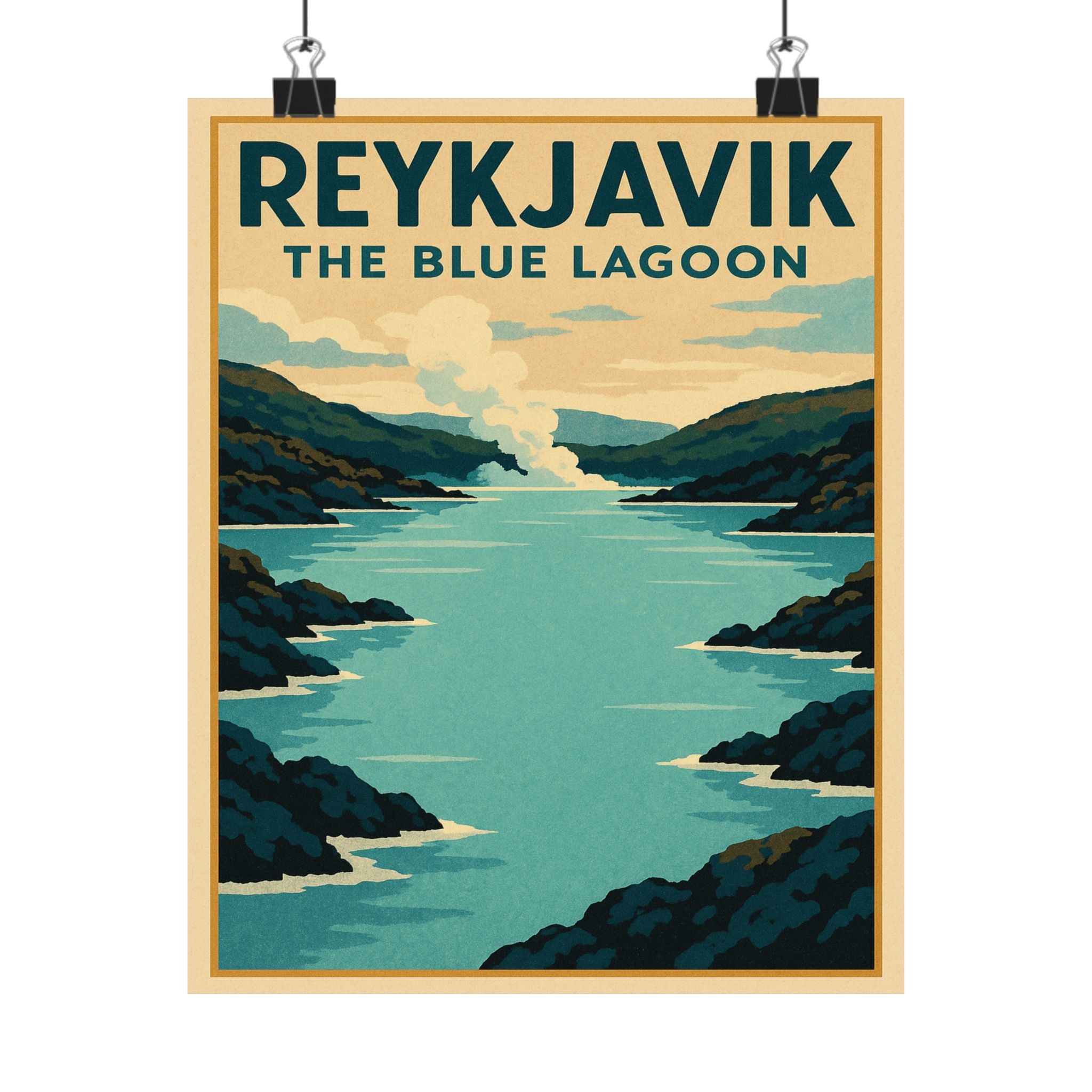 Cityscape Print - Reykjavik Blue Lagoon