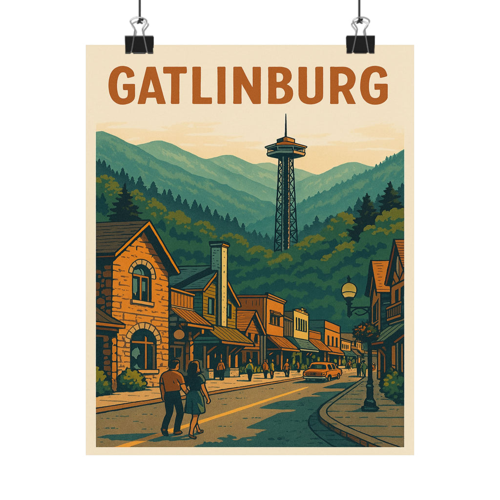 Cityscape Print - Gatlinburg Tennessee