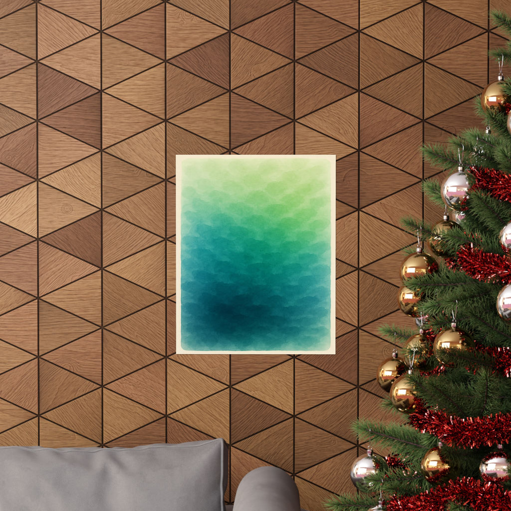 Abstract Art - Blue Green Watercolor 2