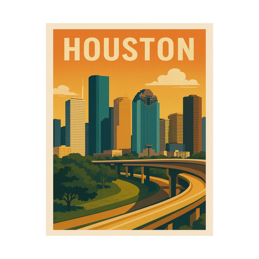 Cityscape Print - Houston Texas