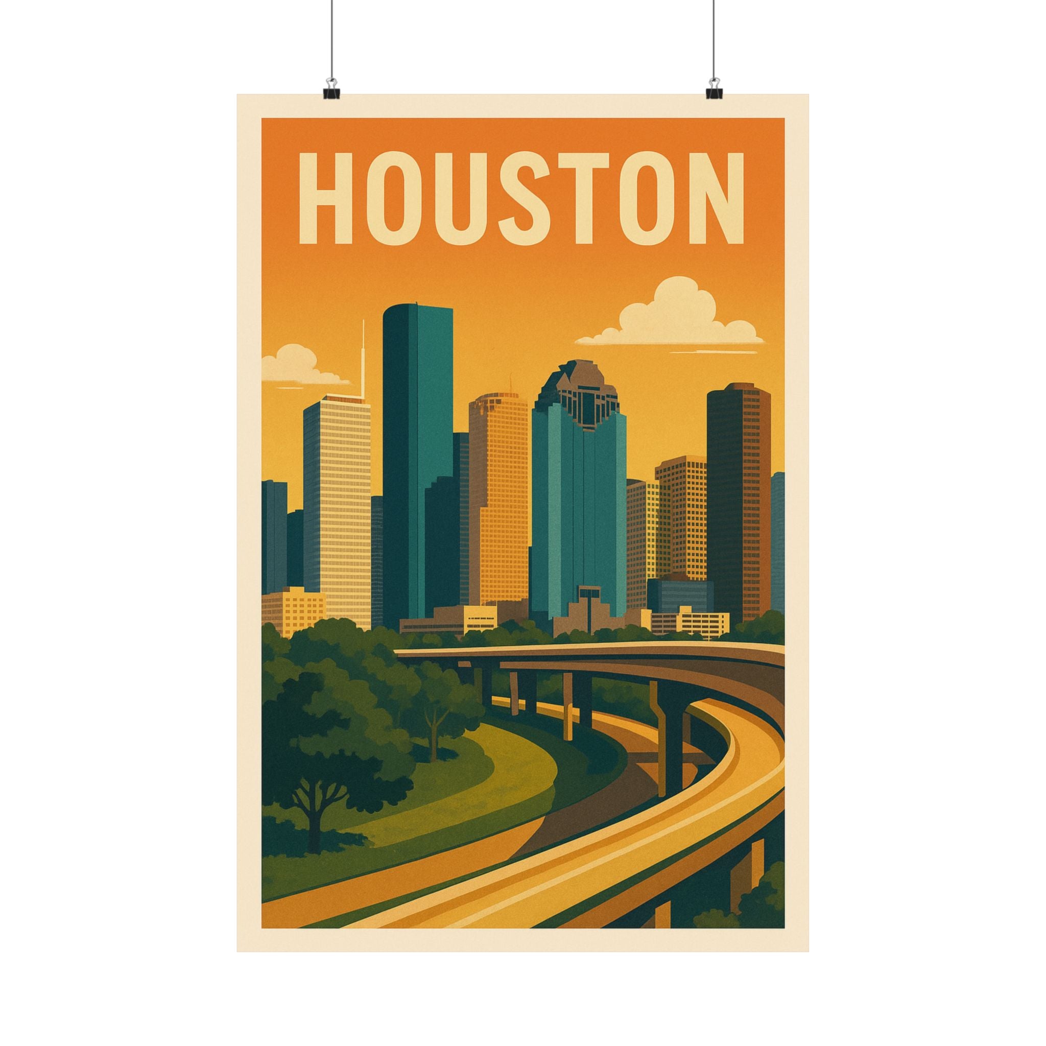 Cityscape Print - Houston Texas