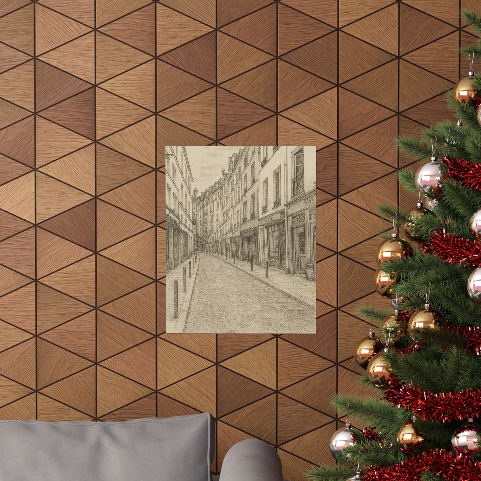 Cityscape Print - Paris Streets Sketch