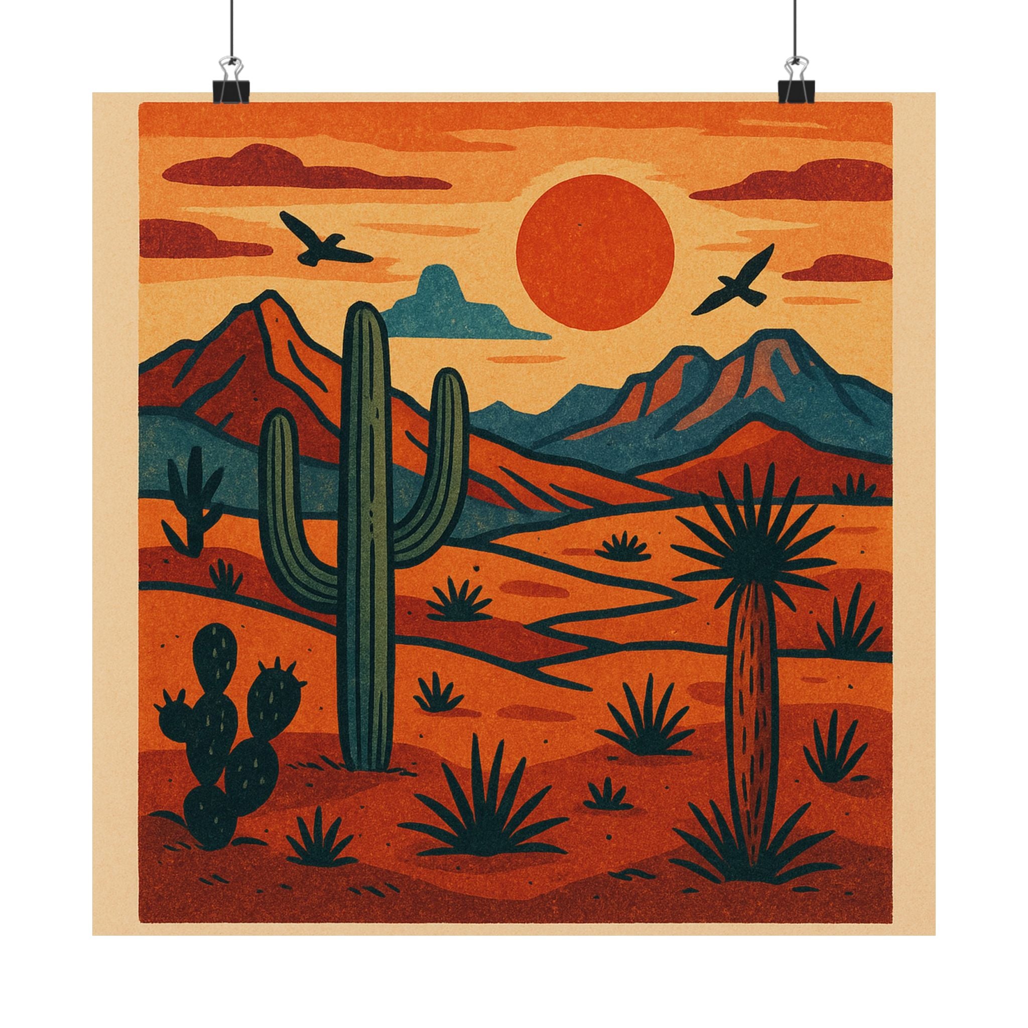 Nature Print - Retro Cactus