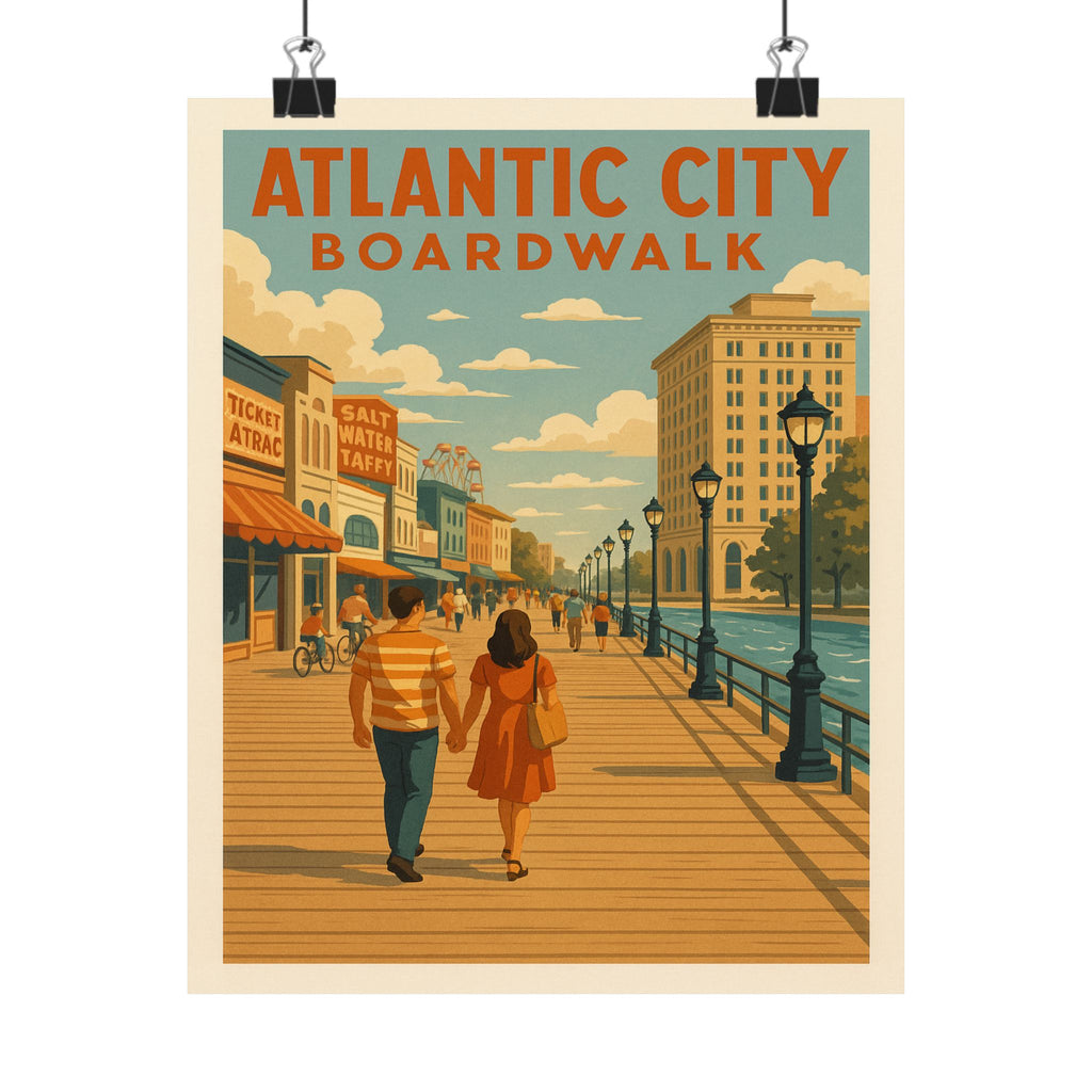 Cityscape Print - Atlantic City Boardwalk