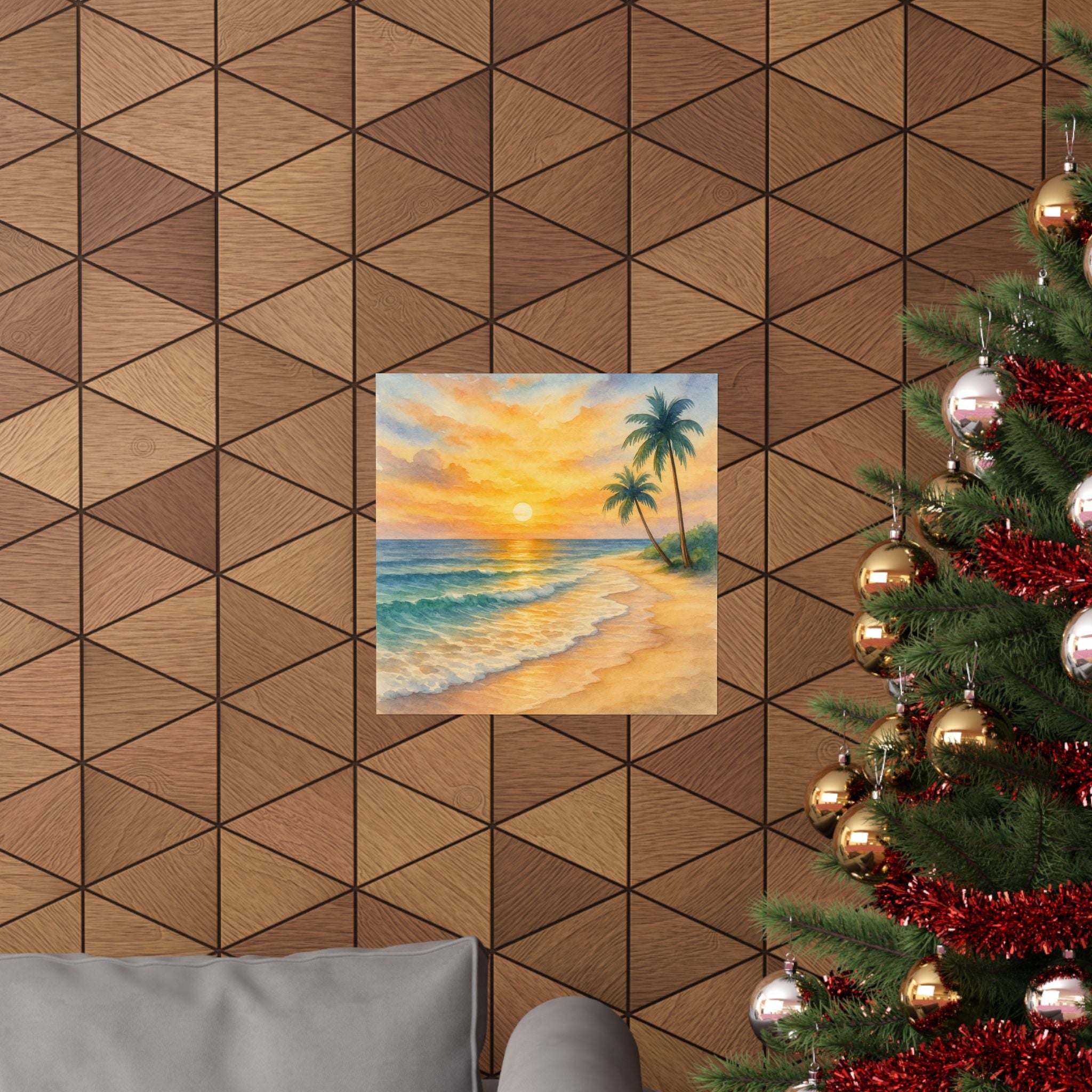 Nature Print - Watercolor Beach Sunset