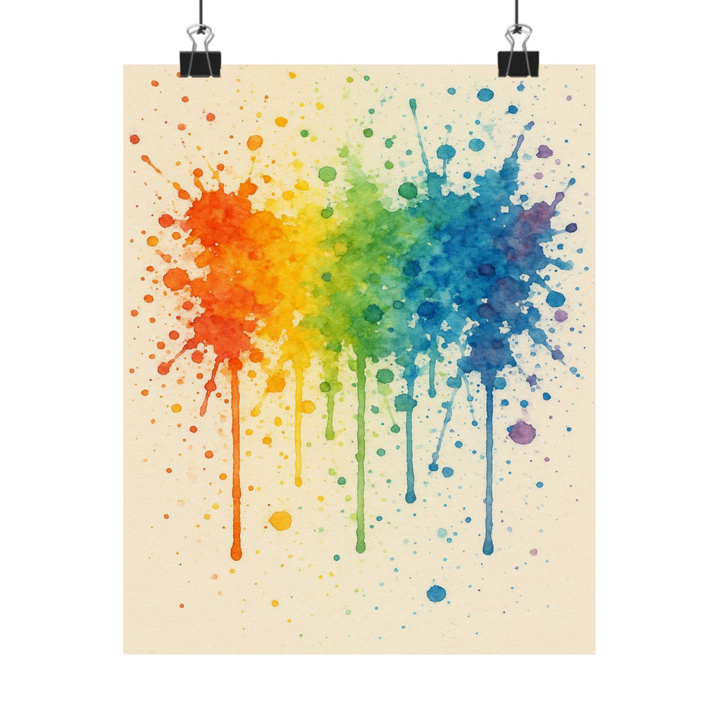 Abstract Print - Rainbow Splatter 3