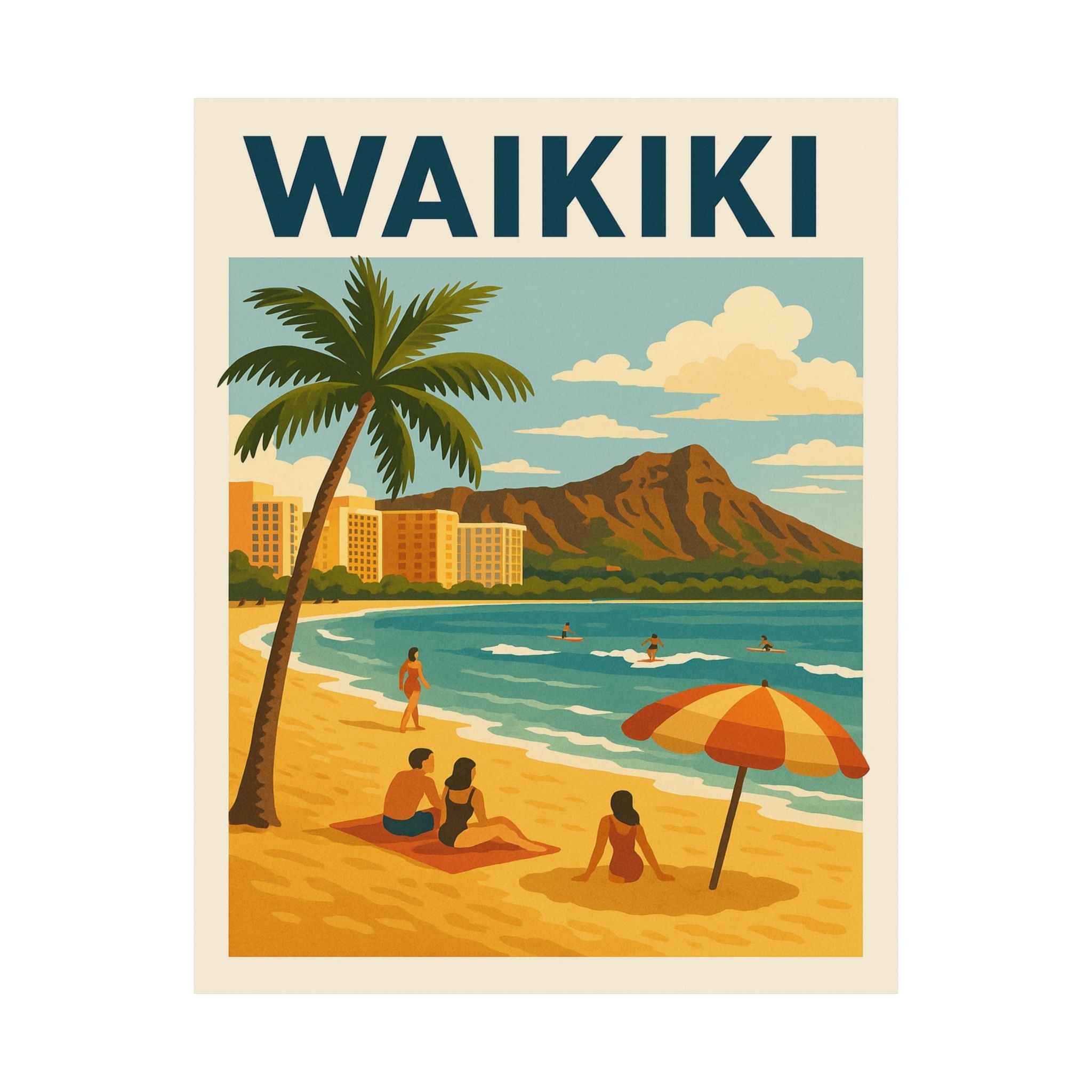 Cityscape Print - Waikiki Beach