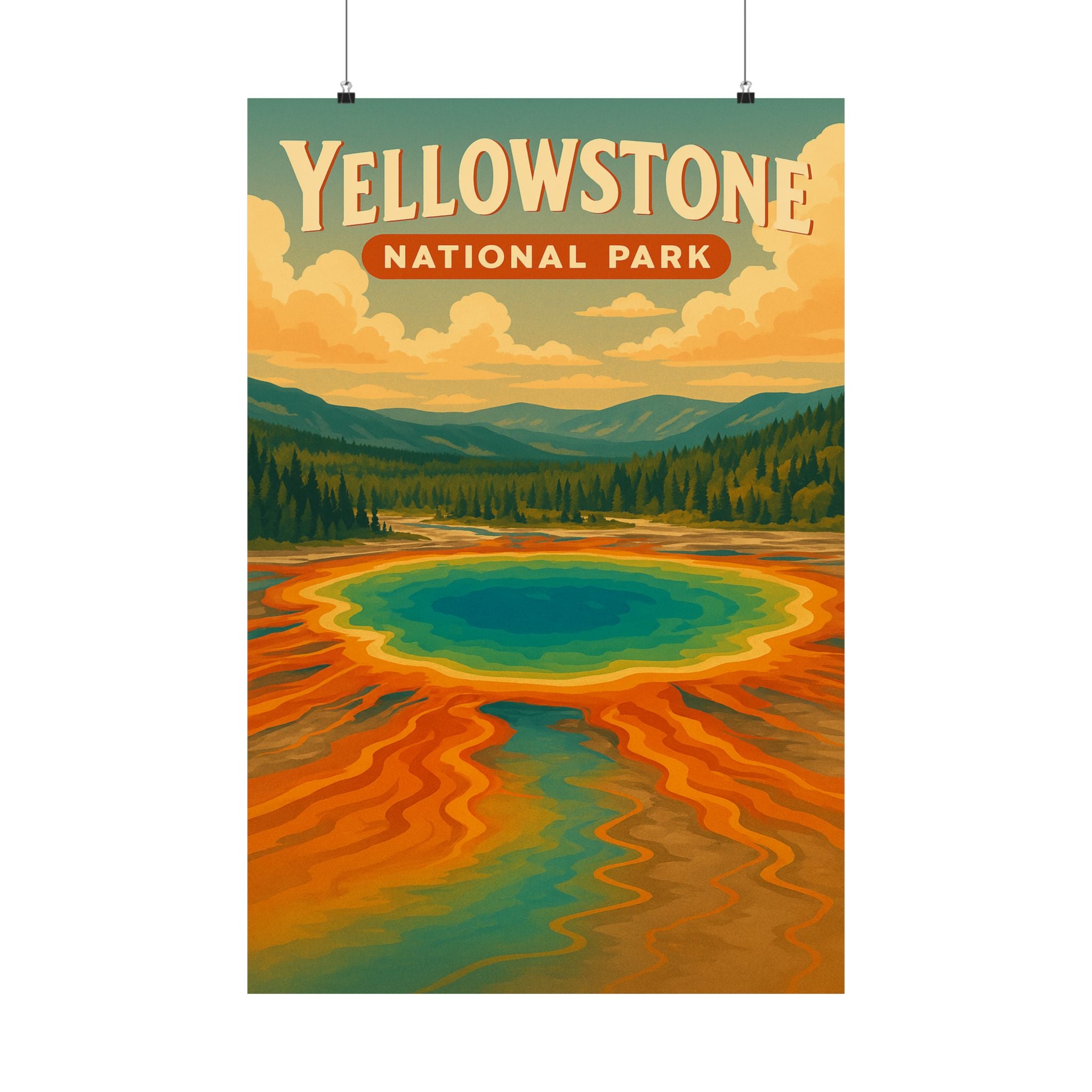Vertical Print - Yellowstone National Park - Prismatic Lake