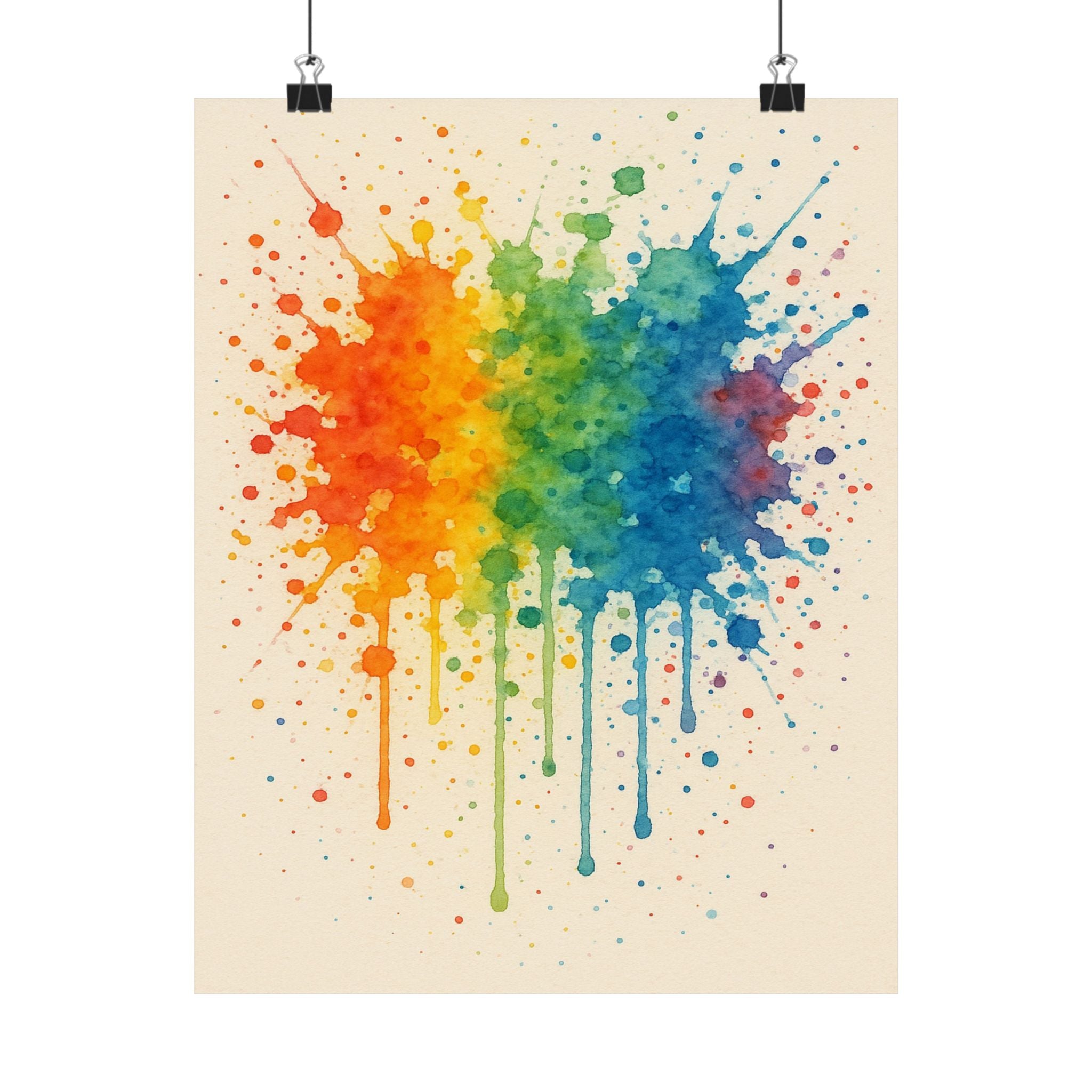 Abstract Print - Rainbow Splatter 1