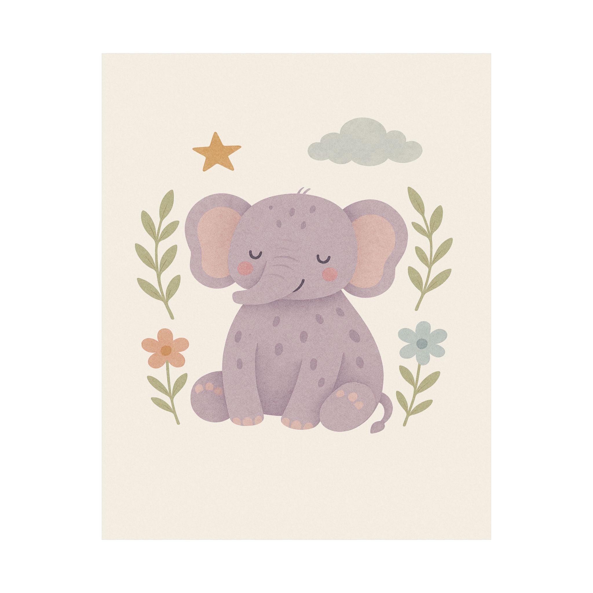 Children’s Print - Purple Elephant